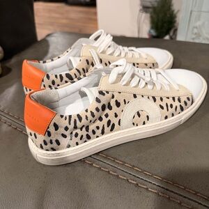 Oliver Cabell Low 1 Sneakers with Orange Accent